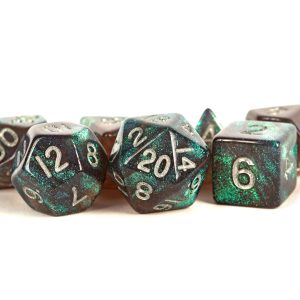 Stardust: Grey w/Silver Numbers Dice Set