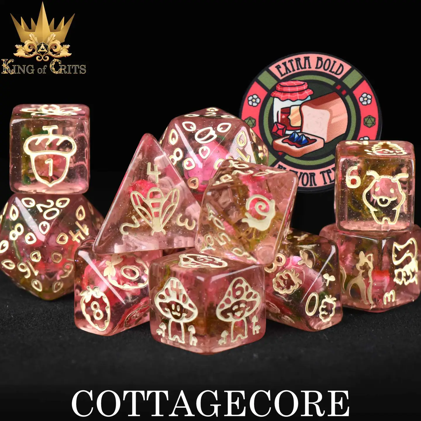 King of Crits Cottagecore Dice Set - Image 2