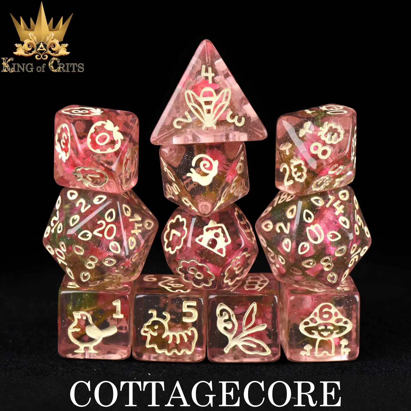 King of Crits Cottagecore Dice Set - Image 3