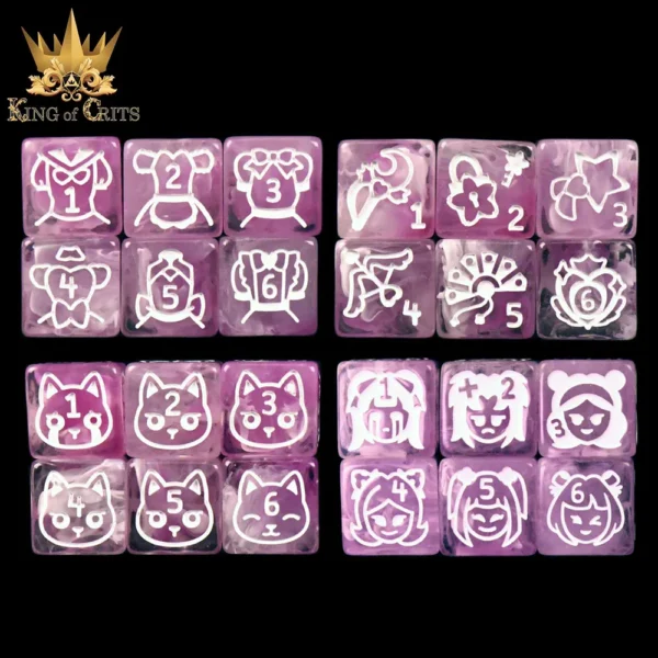 King of Crits Magical Girls Dice Set - Image 3