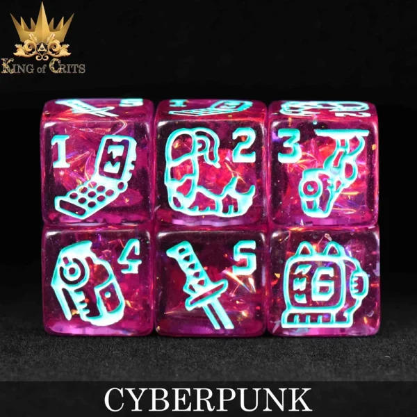 King of Crits Cyberpunk Dice Set - Image 3