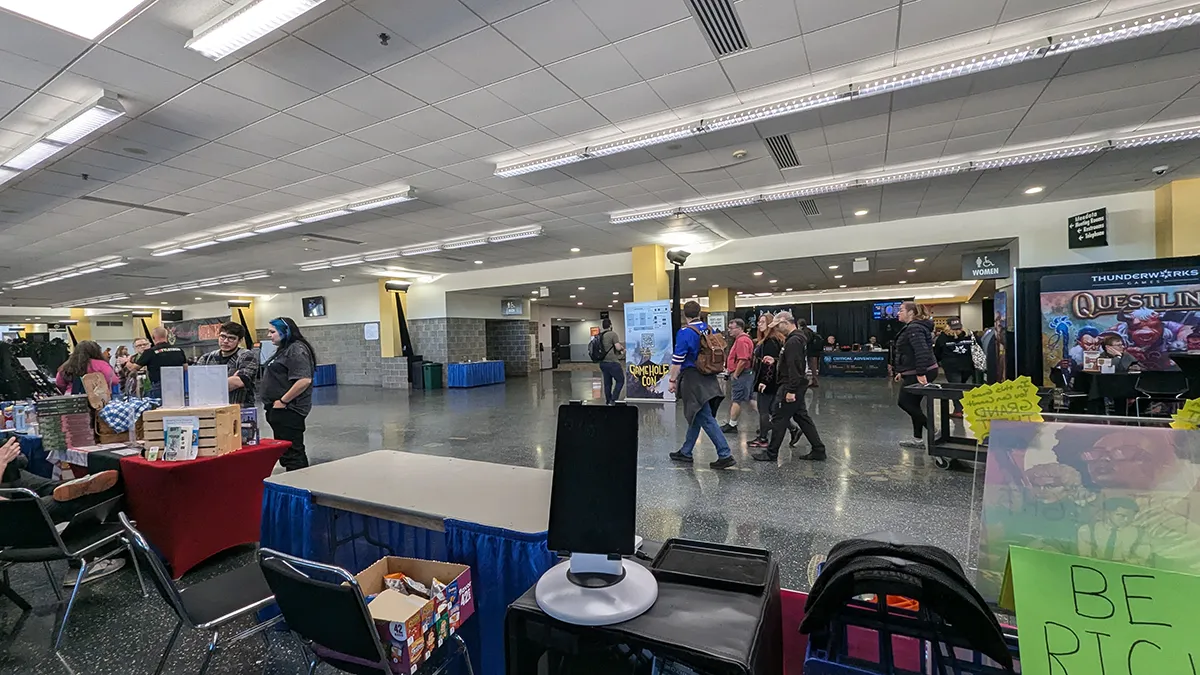 View from the convention center looking to the left showing the large hallway area.